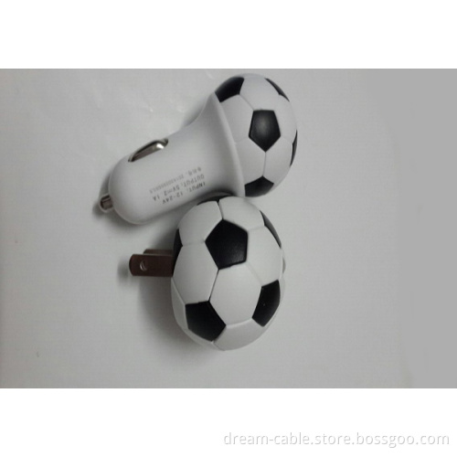 Popular Football Wall Charger Car Charger 2 in 1 for Promotion Gifts